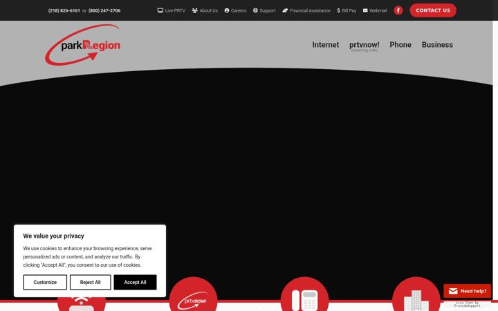 Screenshot of prtel.com