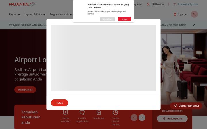 Screenshot of prudential.co.id