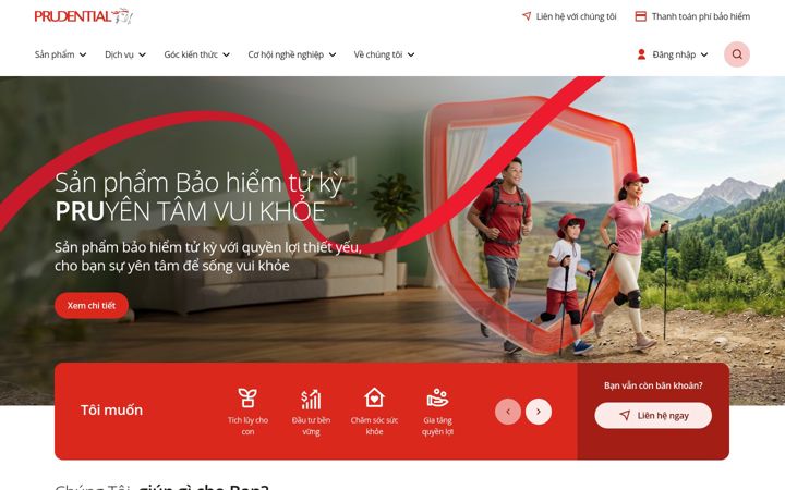 Ekrano kopija prudential.com.vn