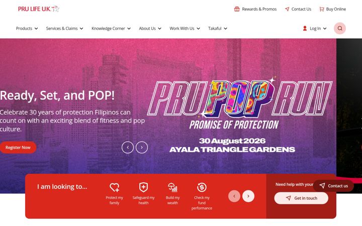 Screenshot of prulifeuk.com.ph