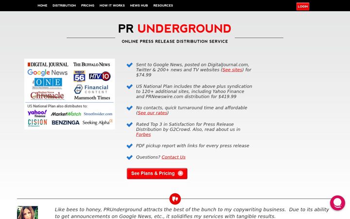 Kuvakaappaus sivustosta prunderground.com