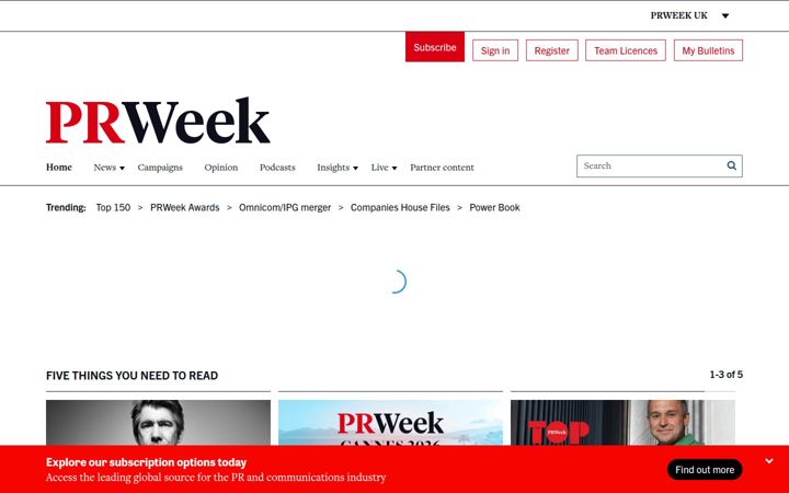 Snimka zaslona za prweek.com