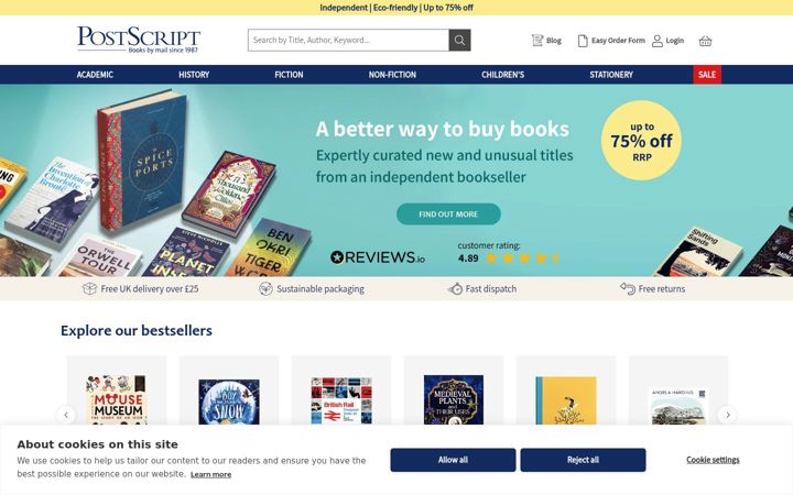 Screenshot di psbooks.co.uk