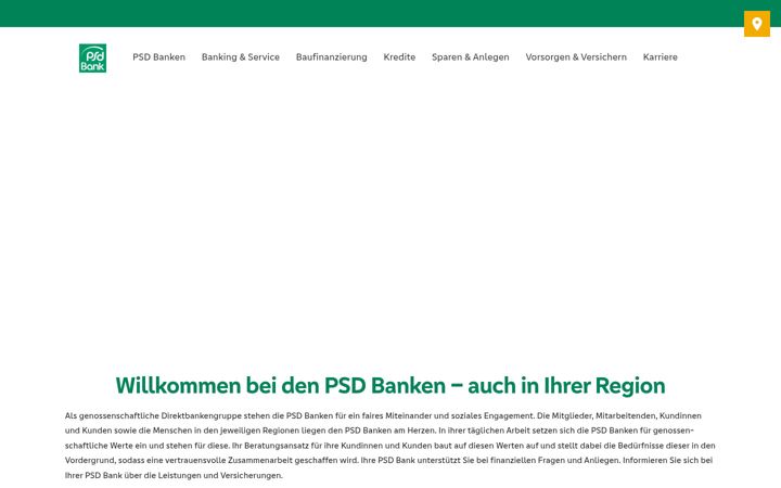 Kuvakaappaus sivustosta psd-bank.de