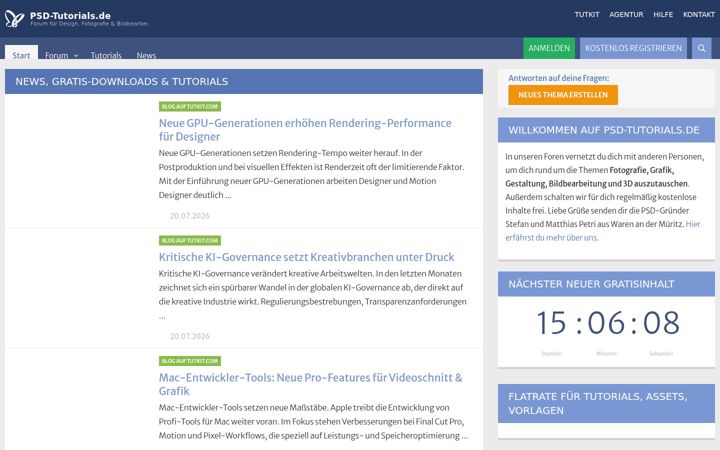 Screenshot of psd-tutorials.de