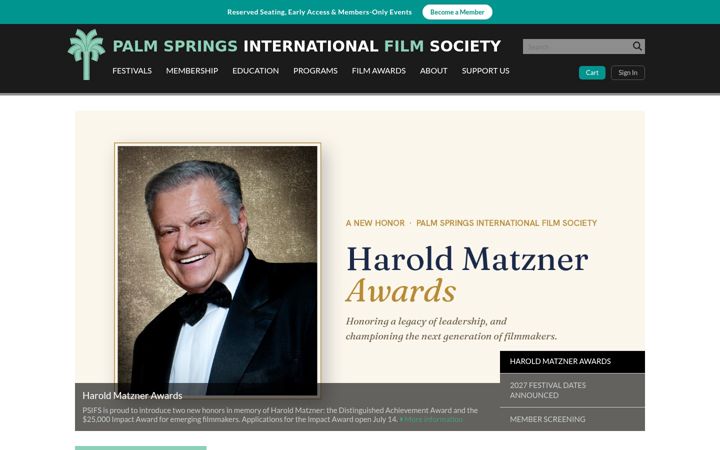 Screenshot of psfilmfest.org