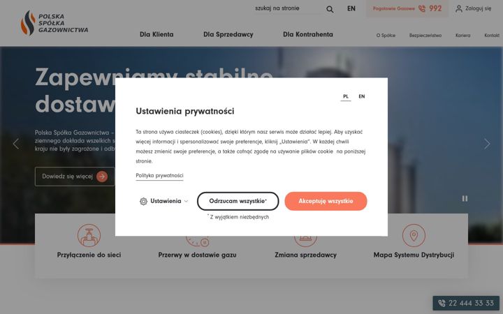 Screenshot ta' psgaz.pl