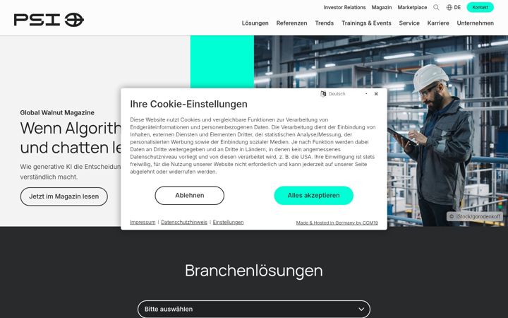 Screenshot of psi.de