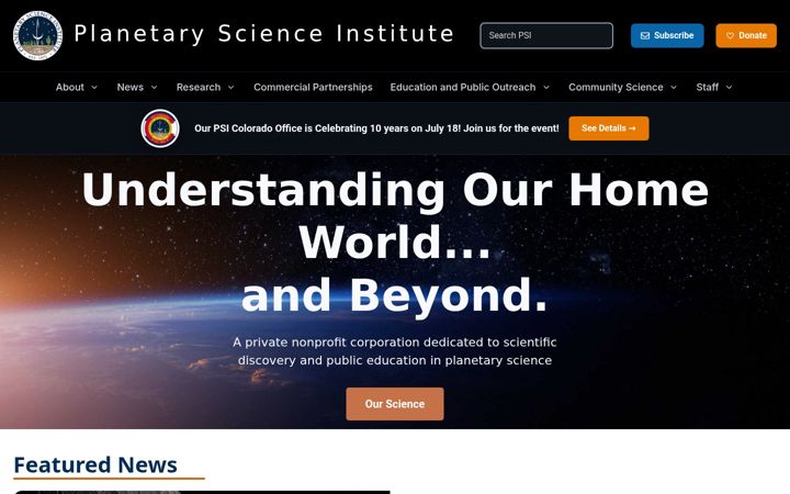 Screenshot of psi.edu