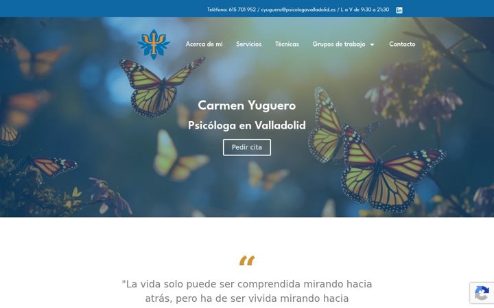 Captura de ecrã de psicologavalladolid.es