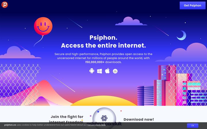 Screenshot of psiphon.ca