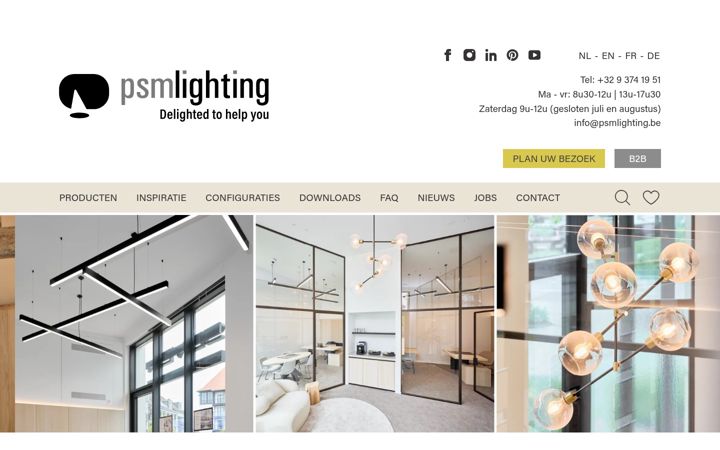 Screenshot of psmlighting.be