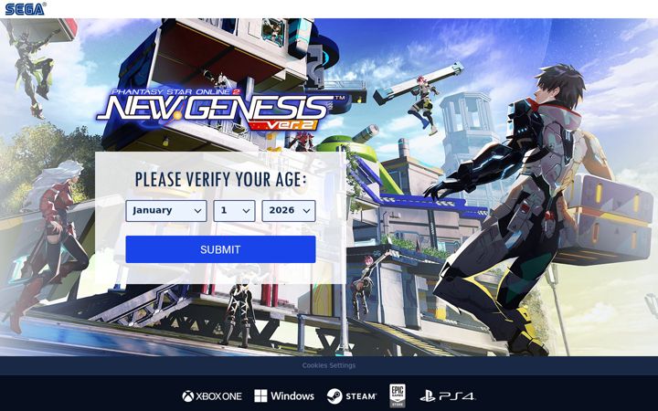 Screenshot of pso2.com