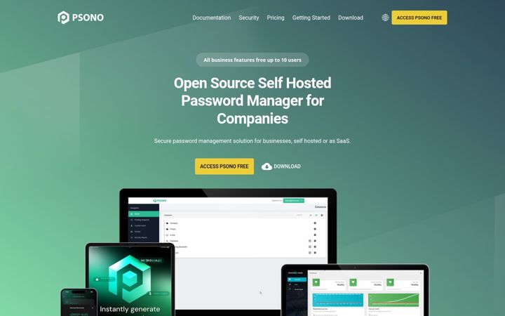Screenshot of psono.com