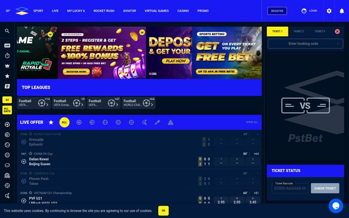 Screenshot of pstbet.na