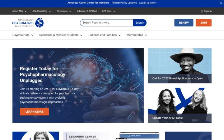 Screenshot ta' psychiatry.org