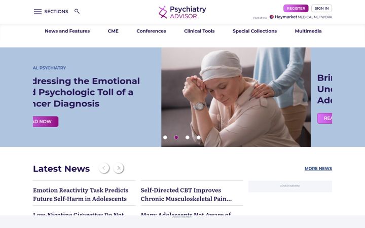 Screenshot of psychiatryadvisor.com