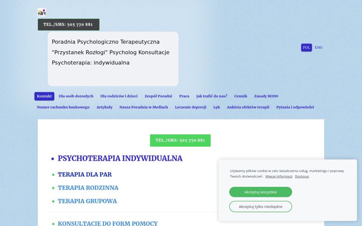 Screenshot of psychologiwonabiernat.com
