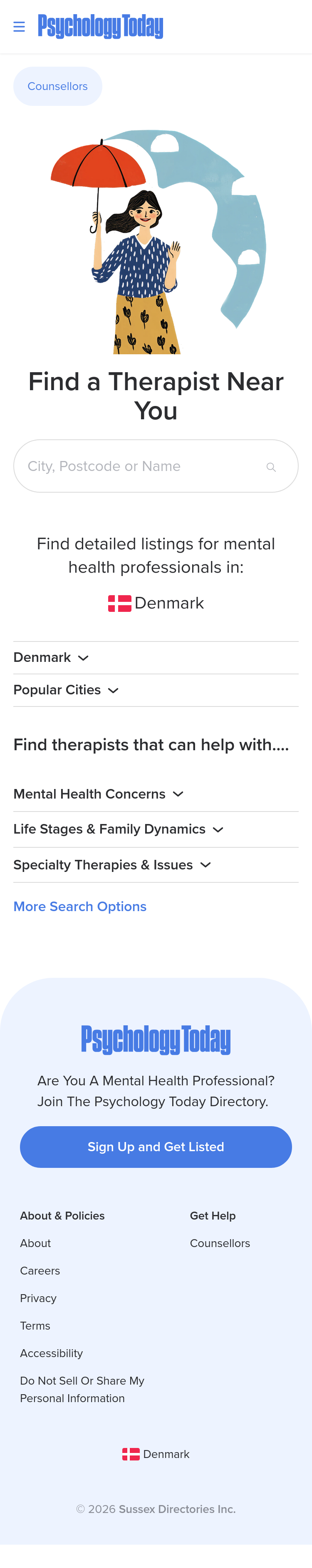 Mobile screenshot of psychologytoday.com