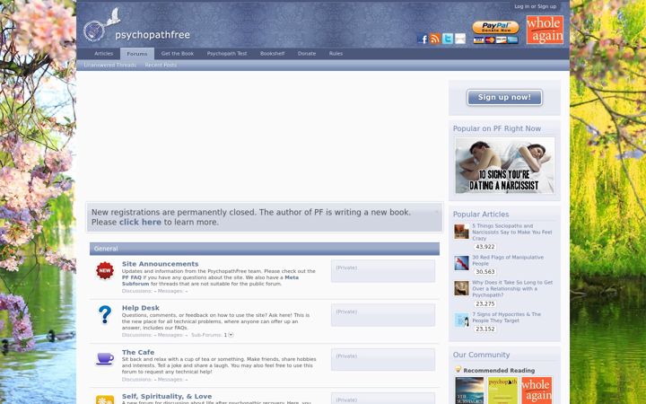 Screenshot of psychopathfree.com