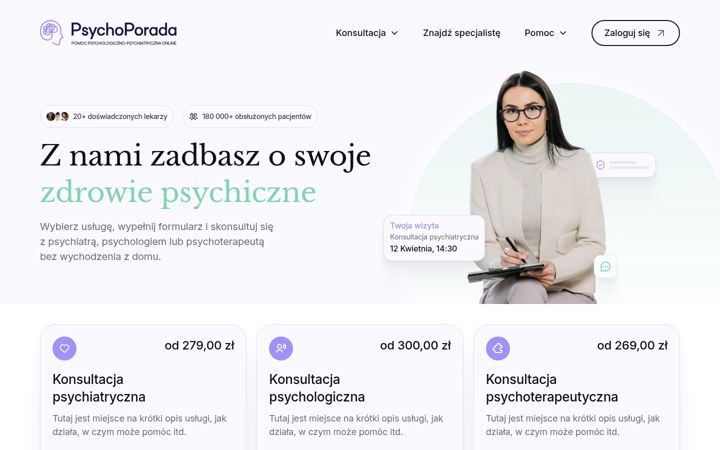 Screenshot ta' psychoporada.pl