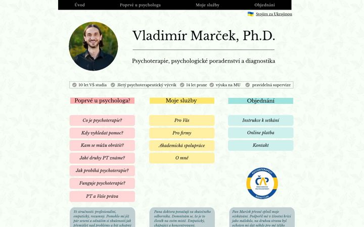 Screenshot of psychoterapie-marcek.cz