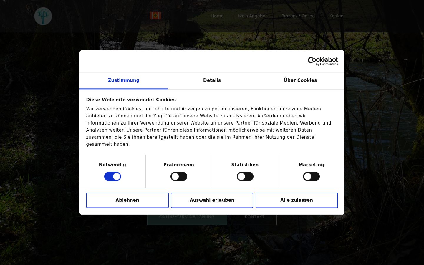 Snímek obrazovky baneru souhlasu zobrazeného před jakoukoli interakcí