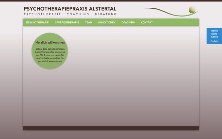 Screenshot of psychotherapiepraxis-alstertal.de