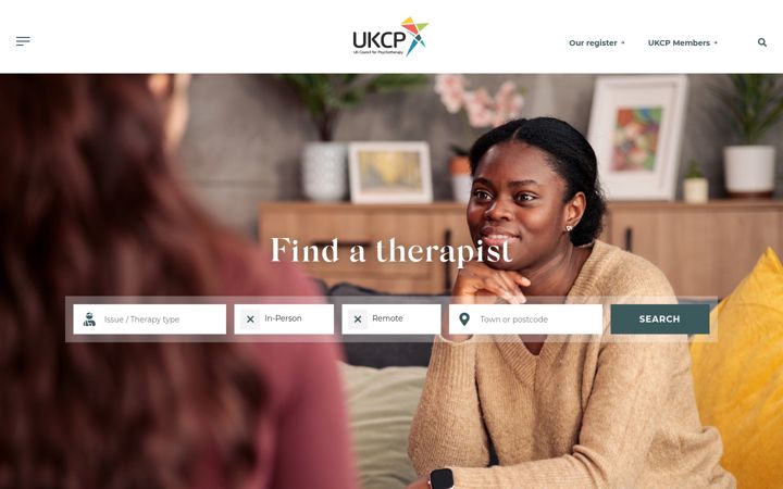 Screenshot ta' psychotherapy.org.uk