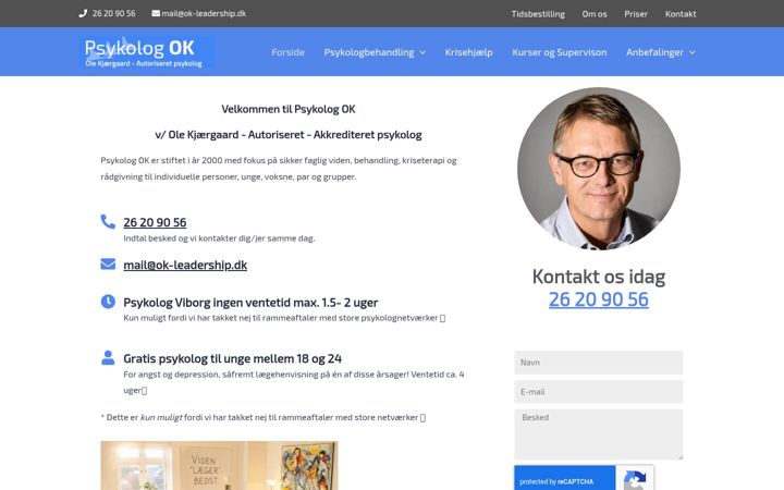Screenshot of psykolog-ok.dk