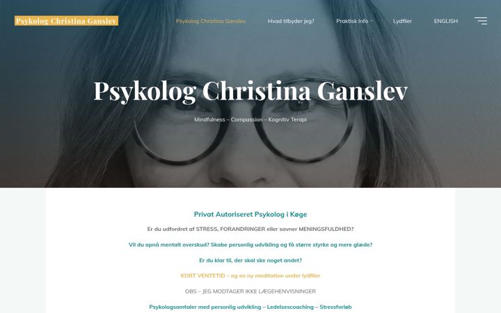 Captură de ecran a psykologikoege.dk
