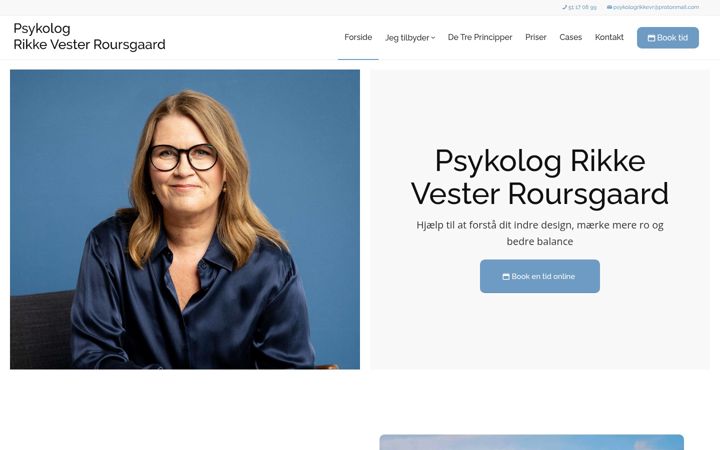 Snimka zaslona za psykologrikkevr.dk