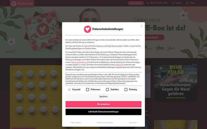 Screenshot of pta-in-love.de