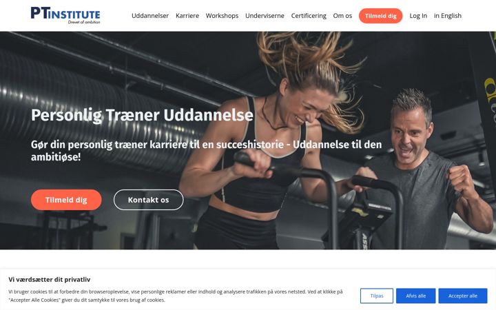 Screenshot von ptinstitute.dk