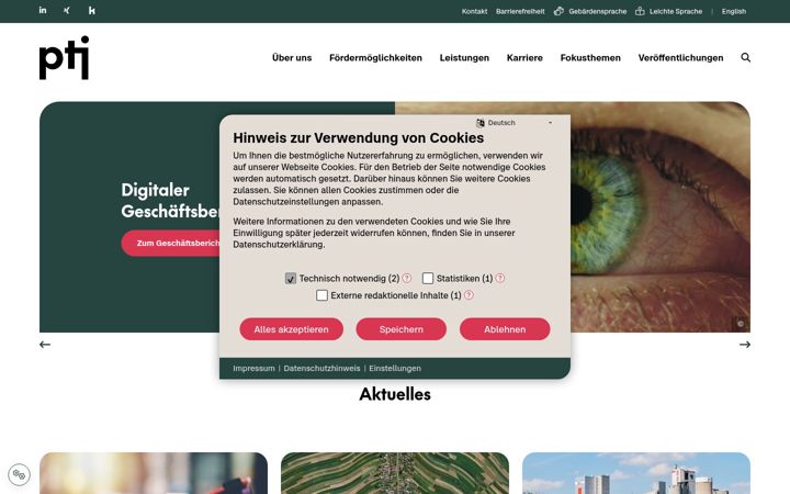 Screenshot of ptj.de