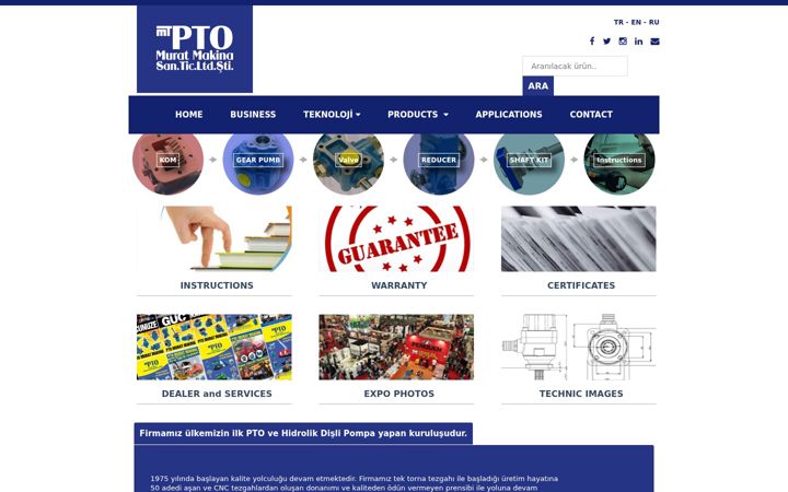 Screenshot of pto.com.tr