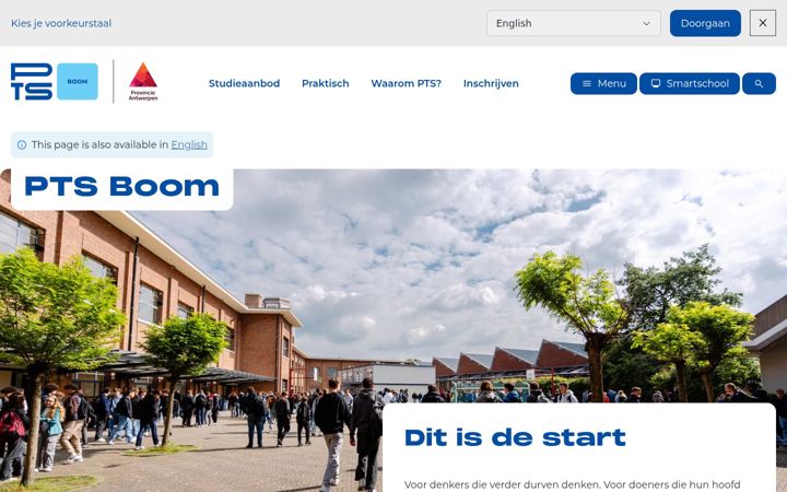 Screenshot of ptsboom.be