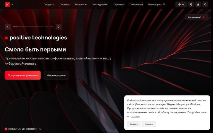 Snímek obrazovky ptsecurity.com