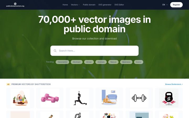 Screenshot of publicdomainvectors.org