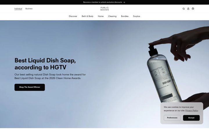 Captura de pantalla de publicgoods.com