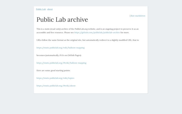 Screenshot of publiclab.org
