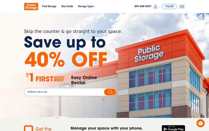 Zrzut ekranu publicstorage.com