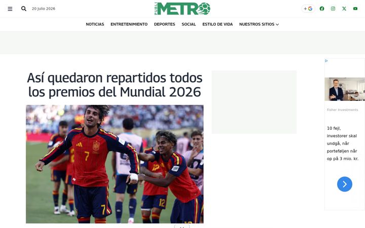 Screenshot of publimetro.cl