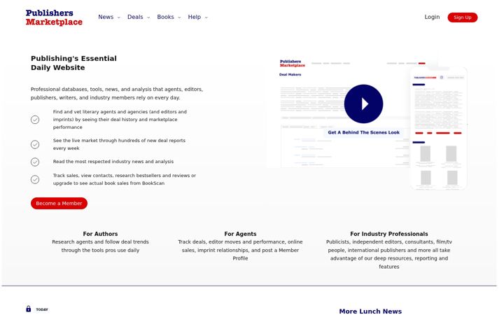 Screenshot of publishersmarketplace.com