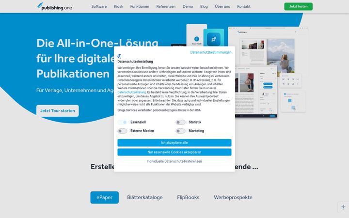 Screenshot of publishing.one