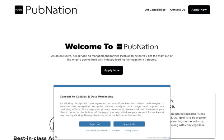 Screenshot ta' pubnation.com