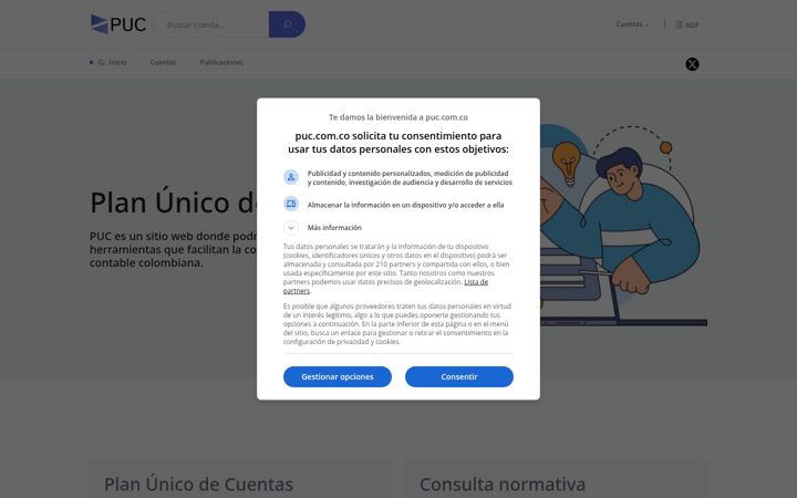 Screenshot of puc.com.co