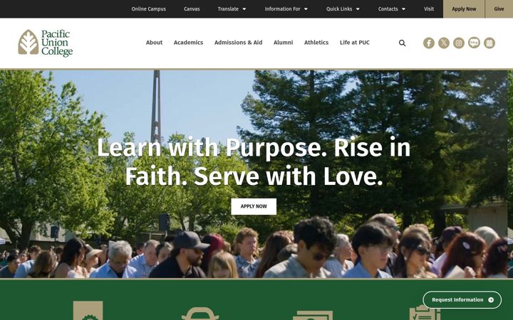 Screenshot of puc.edu