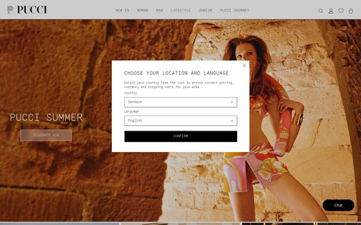 Screenshot of pucci.com