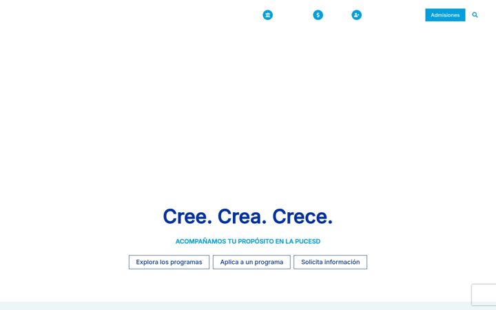 Screenshot of pucesd.edu.ec